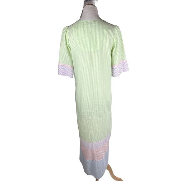 Go Softly Patio Petite Small S Striped Short Sleeve Maxi Dress Lounge Flowy S - Picture 7 of 7